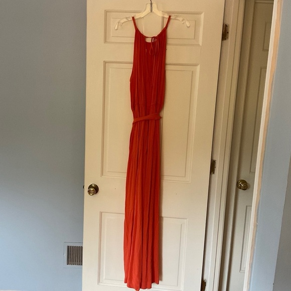 Sundance Sahara Jumpsuit Orange Halter Tie Waist Wide Leg Size XL NWT Boho - Picture 12 of 14